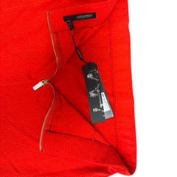 Kardashian Kollection NWT Basic Crepe Pencil Skirt Vintage Orange Size XL - Picture 7 of 8